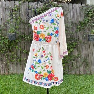 ***NWT*** Kara and Kate Vibrant Boho One-Shoulder Mini-Dress